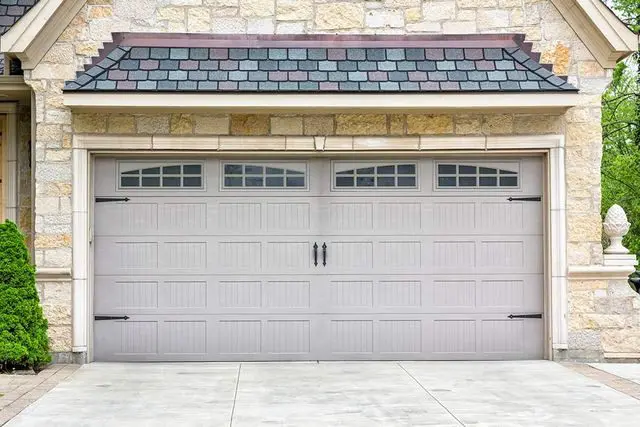 Double garage door on a house.